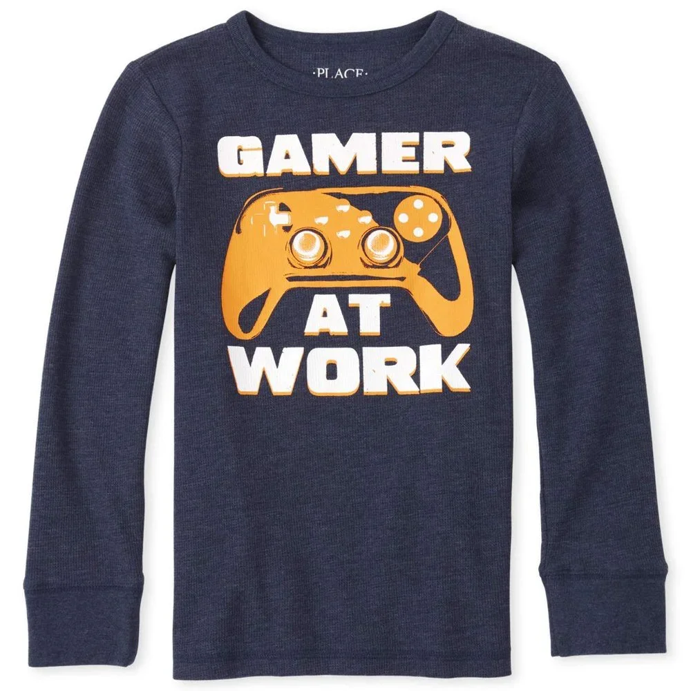 The Children's Place Long Sleeve Gamer at Work Thermal Top